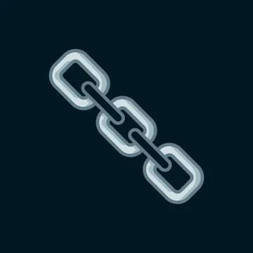Line Chain link icon isolated on black background. Link single. Hyperlink c.. Stock Illustration