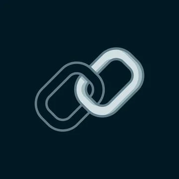 Line Chain link icon isolated on black background. Link single. Hyperlink c.. イラスト素材