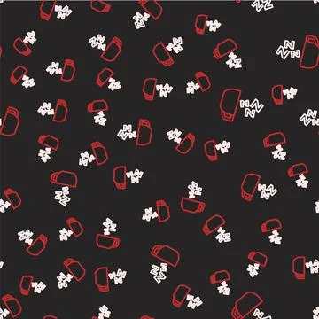 Line Chamomile tea icon isolated seamless pattern on black background. A useful イラスト素材