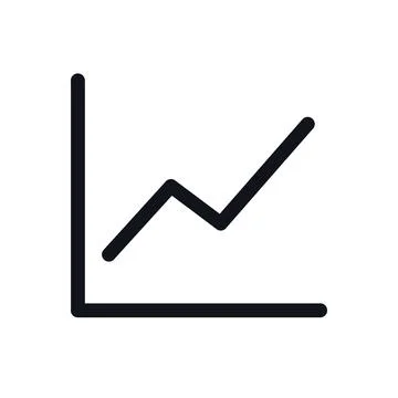 Line Chart Black White Line Icon Editable Stroke Vector Symbol Stock Illustration