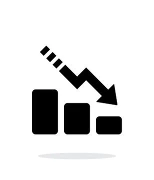 Line chart down icon on white background. Stock-Illustration