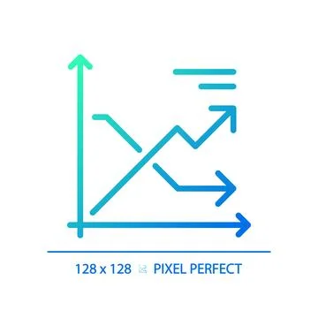 Line chart gradient linear vector icon Stock Illustration