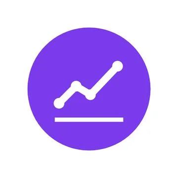 Line Chart Icon Color Circle Button Business Finance Symbol Vector Stock Illustration