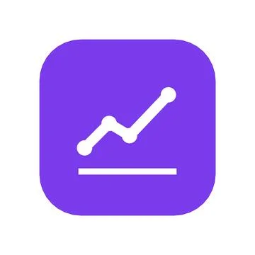 Line Chart Icon Color Rounded Square Button Business Finance Symbol Vector Stock Illustration