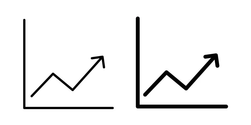 Line chart icon concept. best for web design Stockillustratie