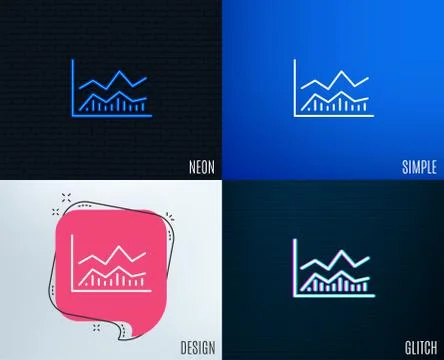 Line chart icon. Financial graph sign. Stock Illustration