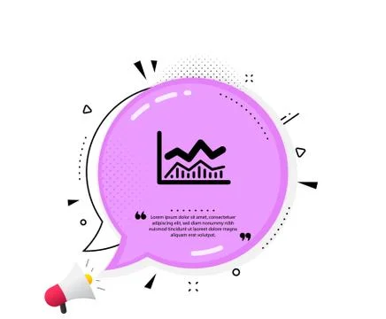 Line chart icon. Financial graph sign. Vector Illustrazione stock