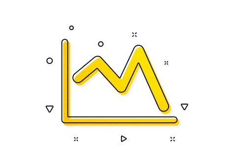 Line chart icon. Financial graph sign. Vector Stock Illustration