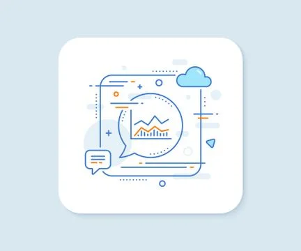 Line chart icon. Financial graph sign. Vector Illustrazione stock