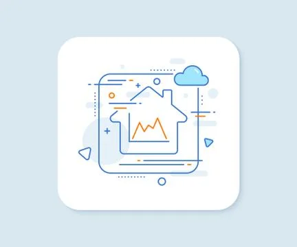 Line chart icon. Financial graph sign. Vector Illustrazione stock