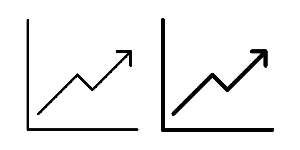 Line chart icon or illustration vector symbols イラスト素材