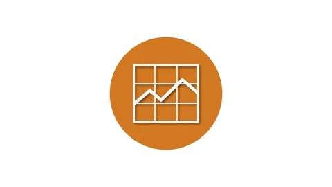 Line chart icon simple shape circle animation white background Видео 279368266