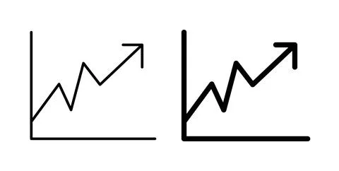 Line chart icon symbol. Flat Vector illustration Stock Illustration