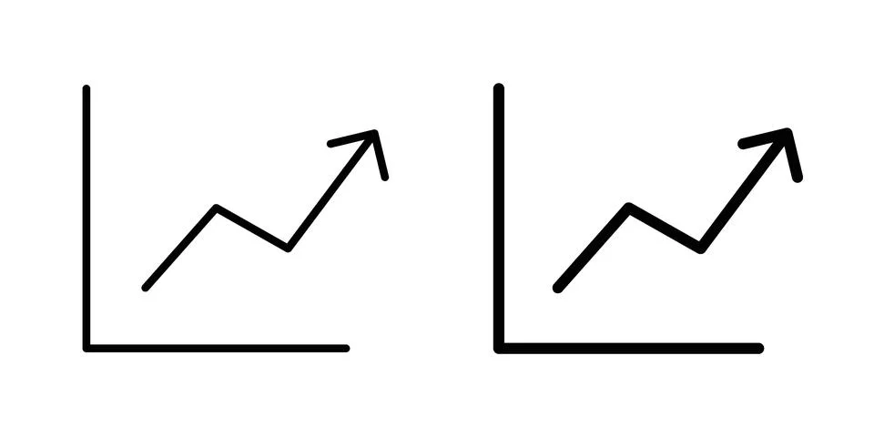 Line chart icon vector design illustrations Stock Illustration
