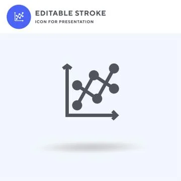 Line Chart icon vector, filled flat sign, solid pictogram isolated on white Stock Illustration