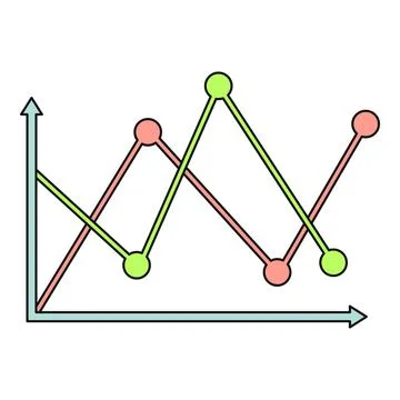 Line chart illustrating data analysis and business trends Stock Illustration