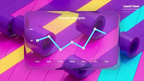 Line Chart Liquid Glass Stock After Effects
