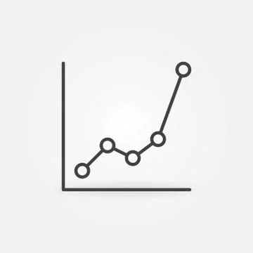 Line Chart or Graph vector concept icon in outline style Illustrazione stock