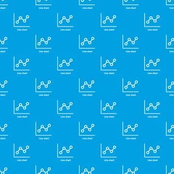 Line chart pattern seamless blue Illustrazione stock