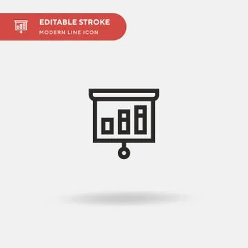 Line Chart Simple vector icon. Illustration symbol design template for web mo Stock Illustration