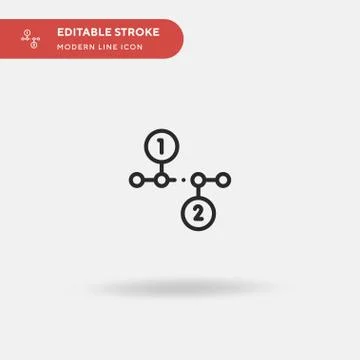 Line Chart Simple vector icon. Illustration symbol design template for web mo Illustrazione stock