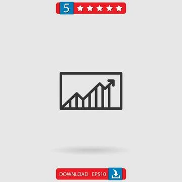 Line chart vector icon Stock Illustration