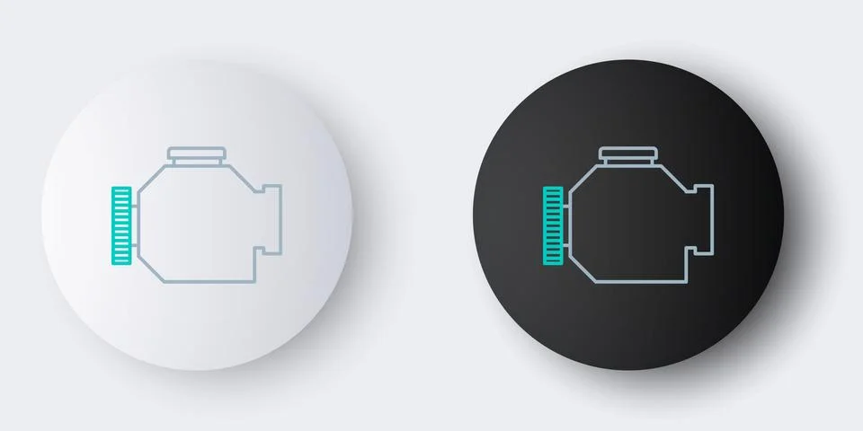 Line Check engine icon isolated on grey background. Colorful outline concept Stock Illustration