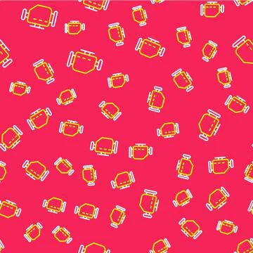 Line Check engine icon isolated seamless pattern on red background. Vector 스톡 일러스트
