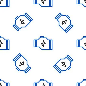 Line Check engine icon isolated seamless pattern on white background. Colorful Stock Illustration