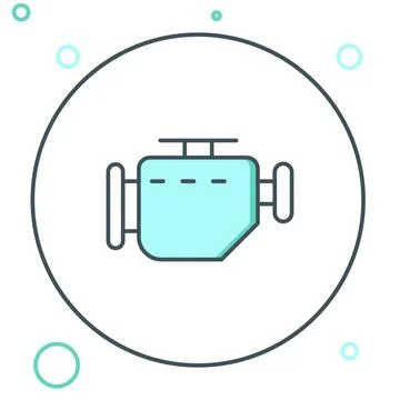 Line Check engine icon isolated on white background. Colorful outline conce.. Stock Illustration