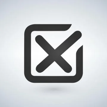 Line check mark or check box cross icons . flat style vector illustration Stock Illustration