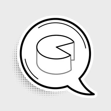 Line Cheese icon isolated on grey background. Colorful outline concept. Vecto Stock Illustration
