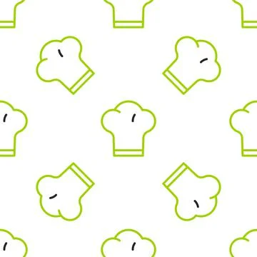 Line Chef hat icon isolated seamless pattern on white background. Cooking symbol Stock Illustration