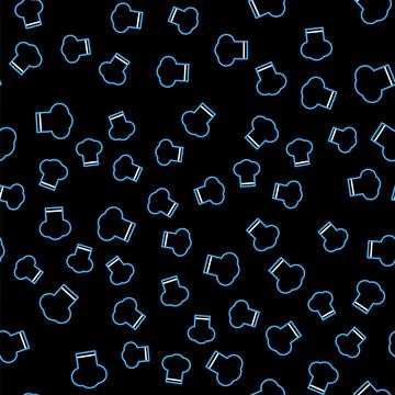 Line Chef hat icon isolated seamless pattern on black background. Cooking symbol Stock Illustration
