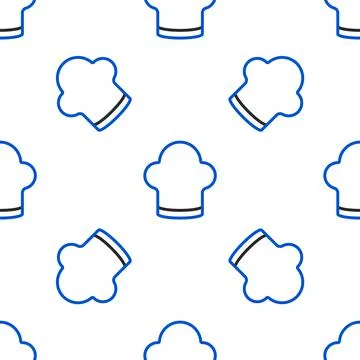 Line Chef hat icon isolated seamless pattern on white background. Cooking symbol Stock Illustration