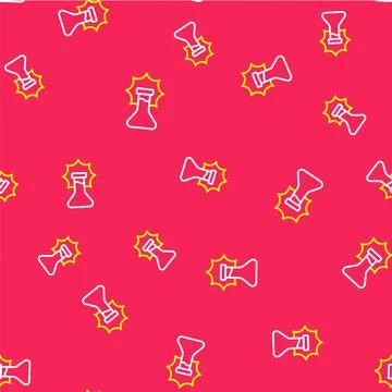 Line Chemical experiment, explosion in the flask icon isolated seamless pattern イラスト素材