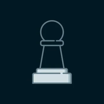 Line Chess icon isolated on black background. Business strategy. Game, mana.. Stock Illustration