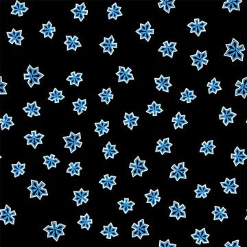 Line Chestnut leaf icon isolated seamless pattern on black background. Vector Illustrazione stock