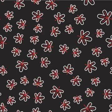 Line Chestnut leaf icon isolated seamless pattern on black background. Vector Stock Illustration