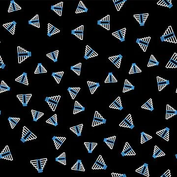 Line Chichen Itza in Mayan icon isolated seamless pattern on black backgrou.. Stock Illustration