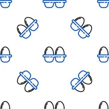 Line Chicken egg in box icon isolated seamless pattern on white background Illustrazione stock