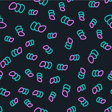 Line Chicken egg icon isolated seamless pattern on black background. Vector Stock Illustration