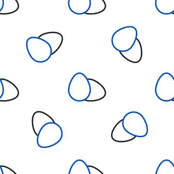 Line Chicken egg icon isolated seamless pattern on white background. Colorful Illustrazione stock