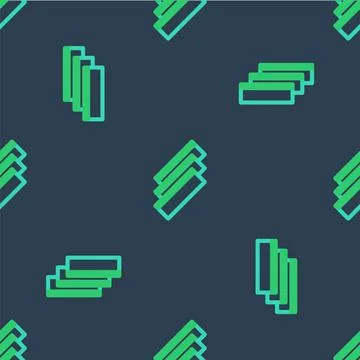 Line Cigarette rolling papers pack icon isolated seamless pattern on blue Illustrazione stock