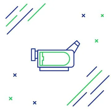 Line Cinema camera icon isolated on white background. Video camera. Movie sign 스톡 일러스트