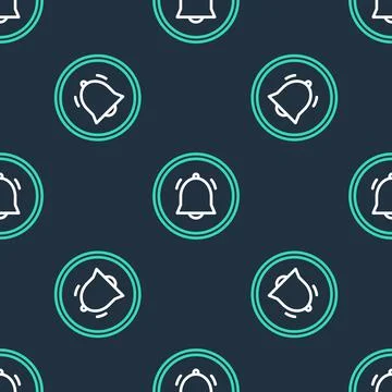 Line Circle button and chat notification icon isolated seamless pattern on black Stock Illustration