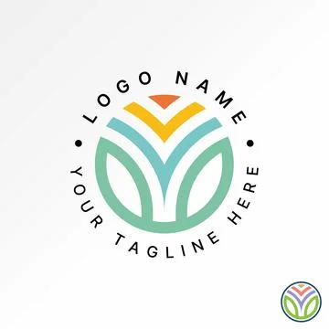 Line circle like leaf leaves pattern ornament spring to ecology garden mosaic Stock Illustration