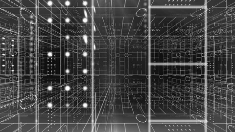 Line circle light 3d pan technology background 4K LOOP colorless Stock Footage 103797071