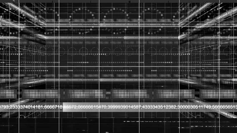 Line circle light technology 3d pan background 4K LOOP colorless Stock Footage 104536292