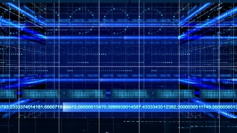 Line circle light technology 3d pan background 4K LOOP blue Stock Footage 104537323